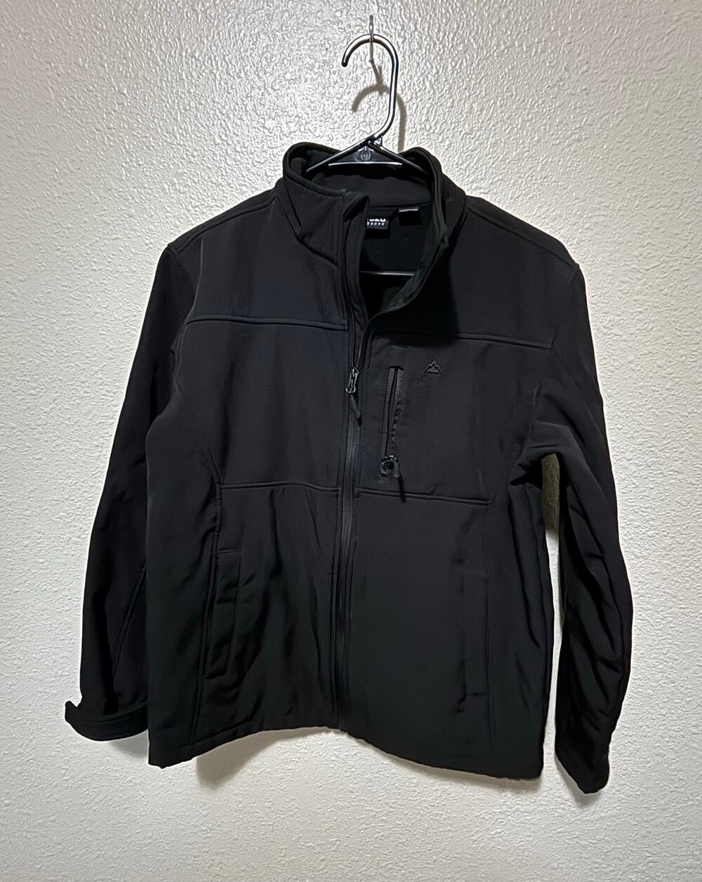 Boys Girls Black Snozu Soft Shell Jacket Coat Fleece Lined, size L 14/16